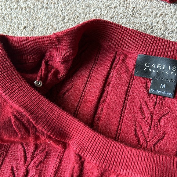 Carlisle Beauty Burgundy Cardigan Sweater set with Shell - Picture 12 of 16